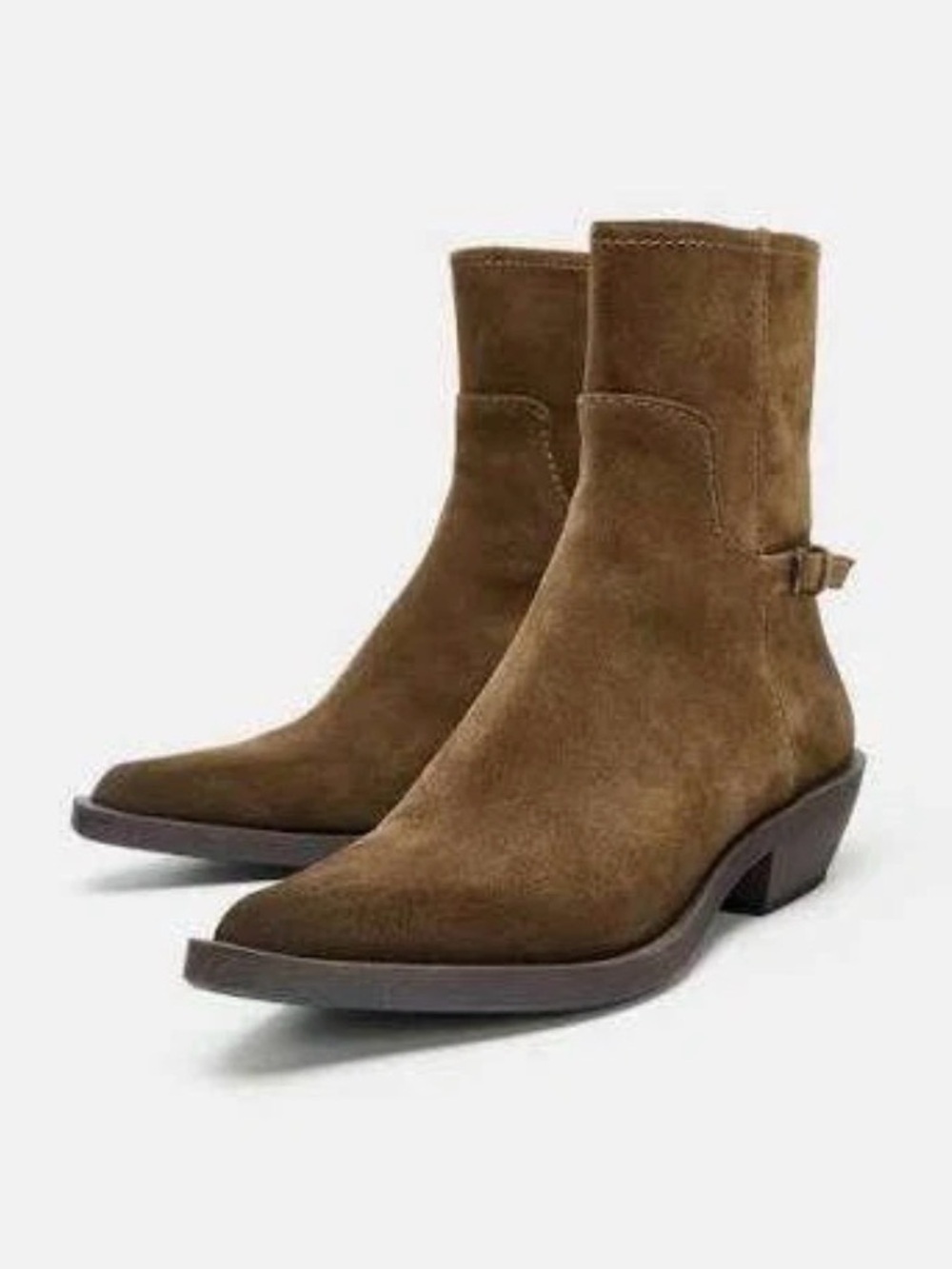 🔥🔥Zara  Brown Suede Ankle Boots